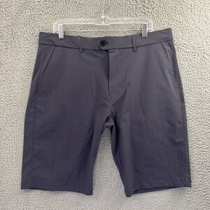 Greyson Montauk Performance Chino 10" Shorts Gray Golf Preppy Stretch Men's 36